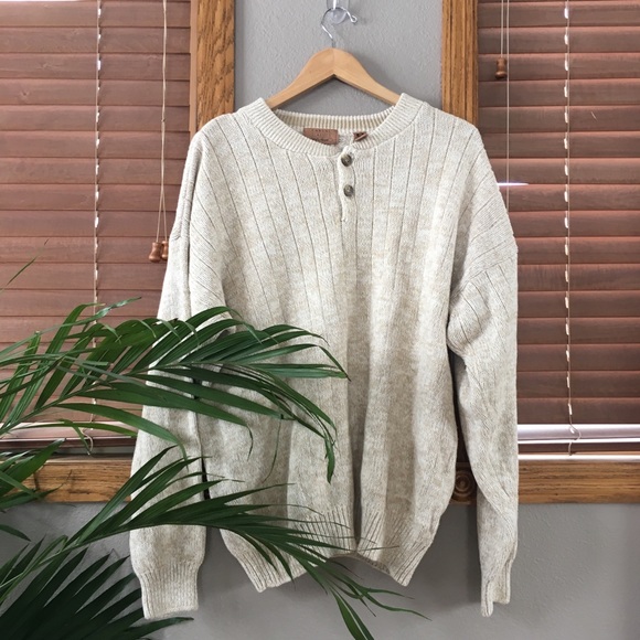 cotton henley sweater